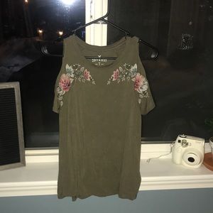 Floral off the shoulder shirt